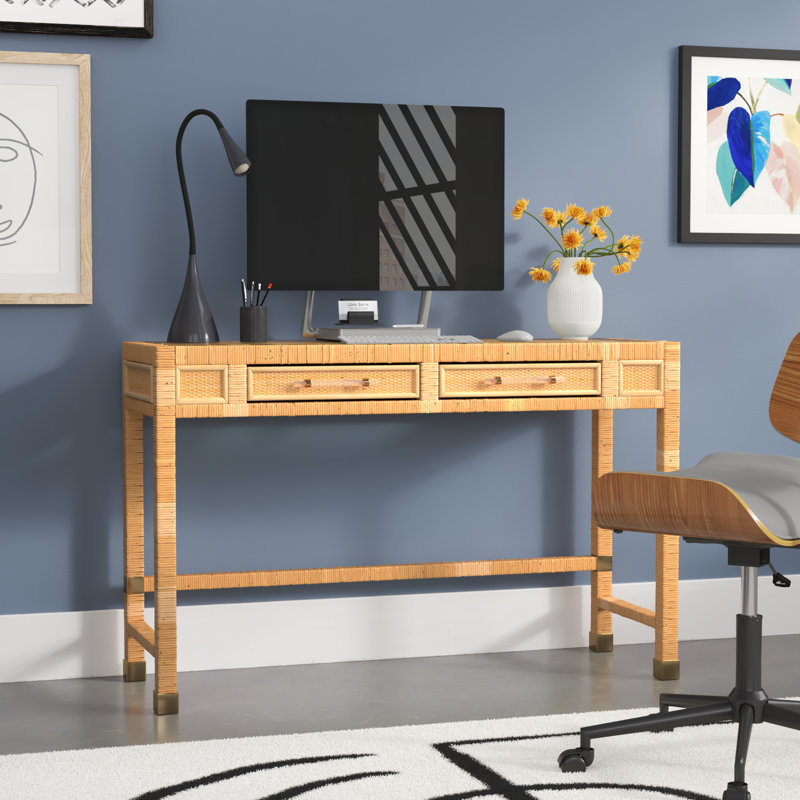 Bamboo rattan desk discount